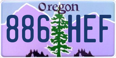OR license plate 886HEF