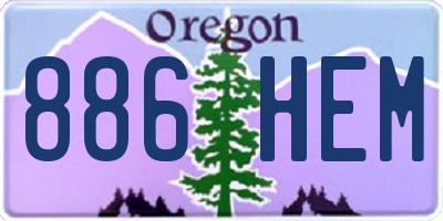 OR license plate 886HEM