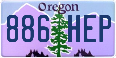 OR license plate 886HEP