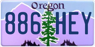 OR license plate 886HEY