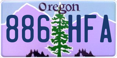 OR license plate 886HFA