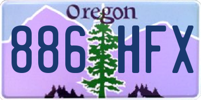OR license plate 886HFX