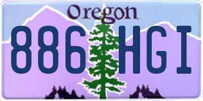 OR license plate 886HGI