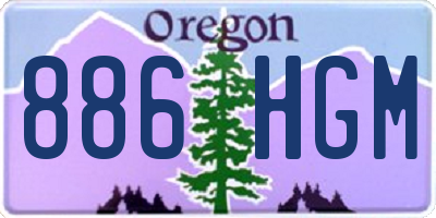 OR license plate 886HGM