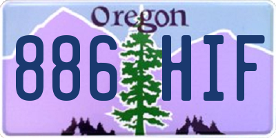 OR license plate 886HIF