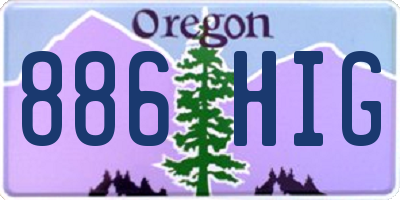 OR license plate 886HIG