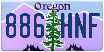 OR license plate 886HNF