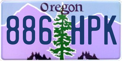 OR license plate 886HPK