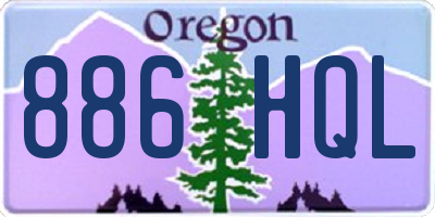 OR license plate 886HQL