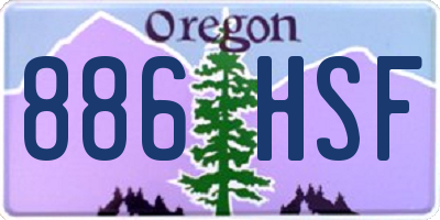 OR license plate 886HSF