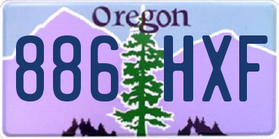 OR license plate 886HXF