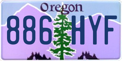 OR license plate 886HYF