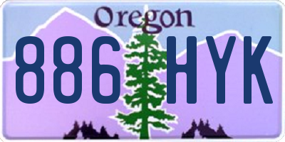 OR license plate 886HYK