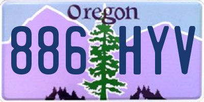 OR license plate 886HYV