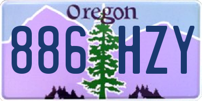 OR license plate 886HZY