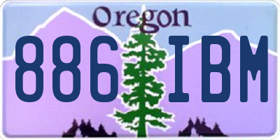 OR license plate 886IBM