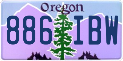 OR license plate 886IBW