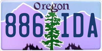 OR license plate 886IDA