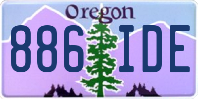 OR license plate 886IDE