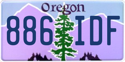 OR license plate 886IDF