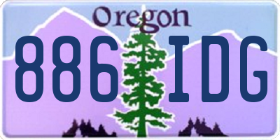 OR license plate 886IDG