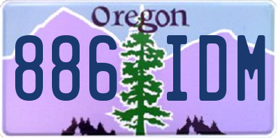 OR license plate 886IDM