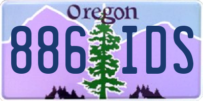 OR license plate 886IDS