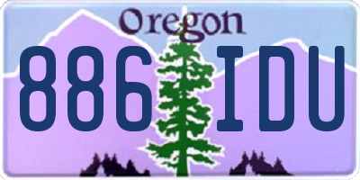 OR license plate 886IDU