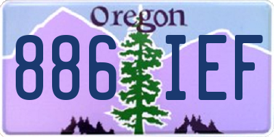 OR license plate 886IEF
