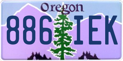 OR license plate 886IEK