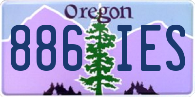 OR license plate 886IES