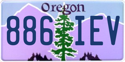 OR license plate 886IEV