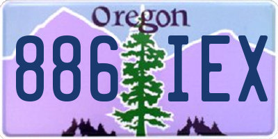OR license plate 886IEX