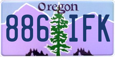 OR license plate 886IFK