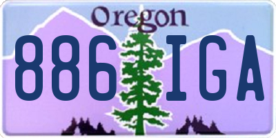 OR license plate 886IGA