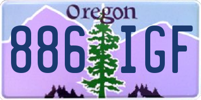 OR license plate 886IGF
