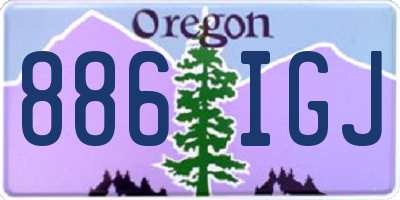 OR license plate 886IGJ