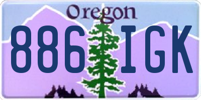 OR license plate 886IGK