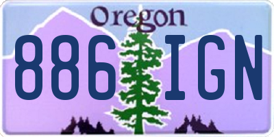 OR license plate 886IGN