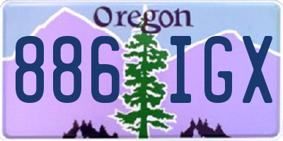 OR license plate 886IGX