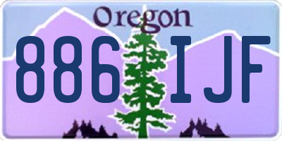 OR license plate 886IJF