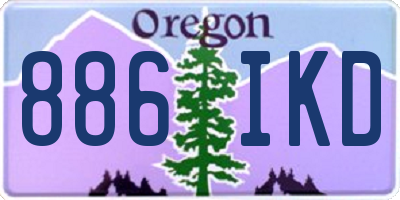 OR license plate 886IKD