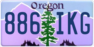 OR license plate 886IKG