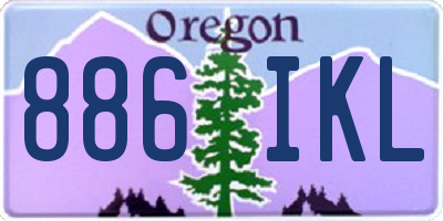 OR license plate 886IKL