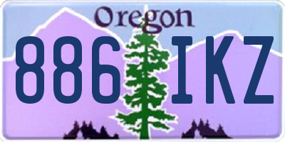 OR license plate 886IKZ