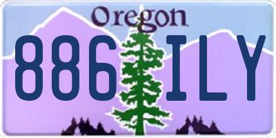 OR license plate 886ILY