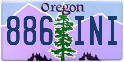 OR license plate 886INI
