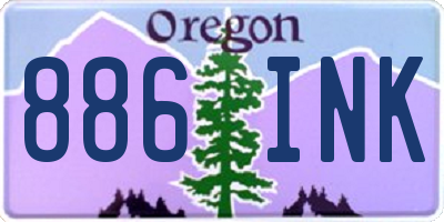 OR license plate 886INK