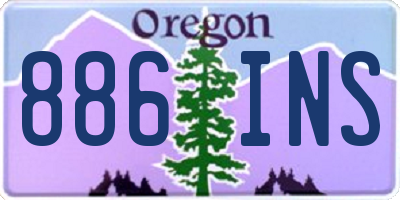 OR license plate 886INS
