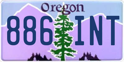 OR license plate 886INT